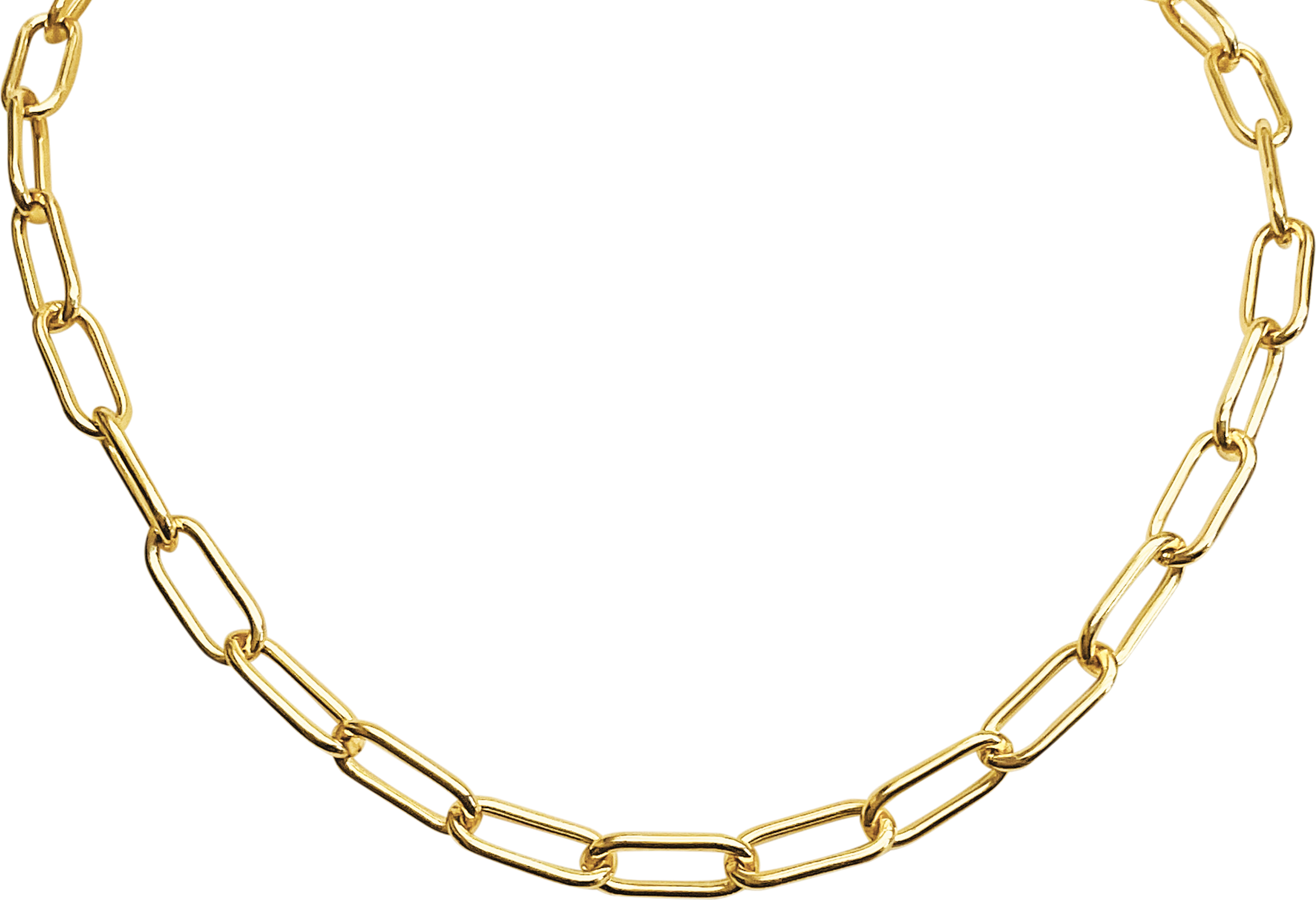 Link Paperclip Stat Ch Gold Bracelets